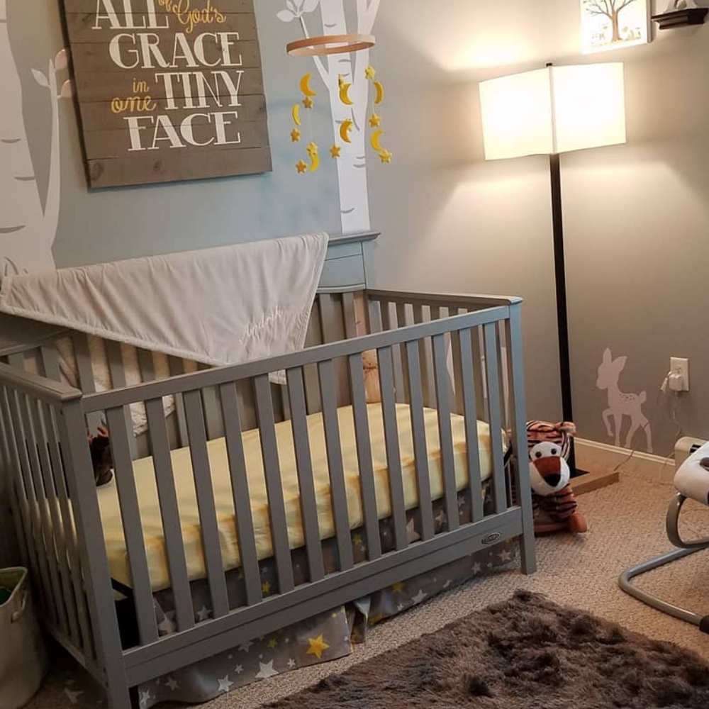 STAR & MOON crib skirt & sheets 💛